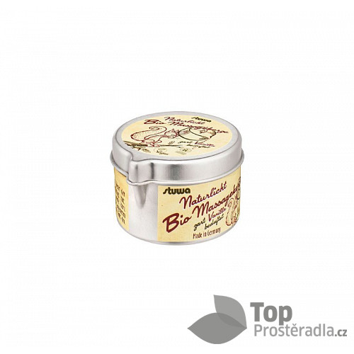 Stuwa Masážní svíčka v plechové dóze s nálevkou BIO (50 ml) - přírodní vanilka