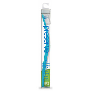 Preserve Zubní kartáček (medium) - azurový - z recyklovaných kelímků od jogurtů