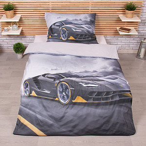 3D povlečení 140x200+70x90 Sportovní auto