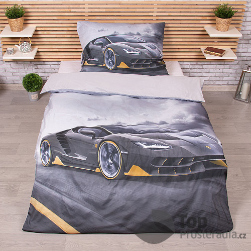 3D povlečení 140x200+70x90 Sportovní auto