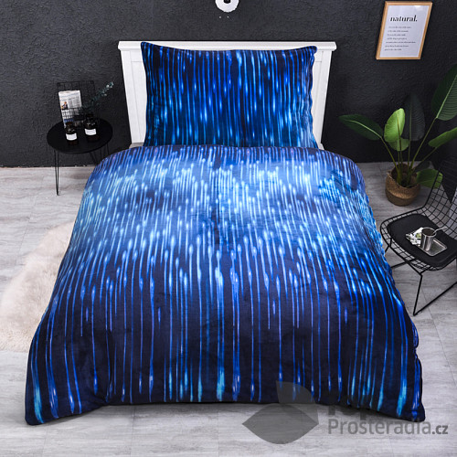 Mikroplyšové povlečení Premium 140x200+70x90 Déšť