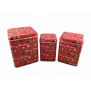 Sada kovových krabiček 3ks - Merry Christmas