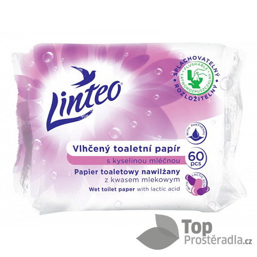 Vlhčený toaletní papír LINTEO s kyselinou mléčnou 60ks