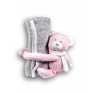 Medvídek s dekou - růžový