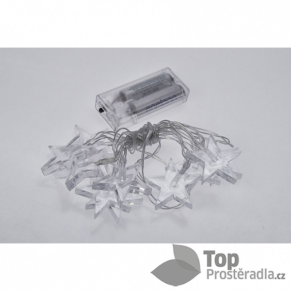 Solight LED vánoční řetěz, hvězdy, 1,5m, 10 LED, 2 x AA, žluté světlo 2