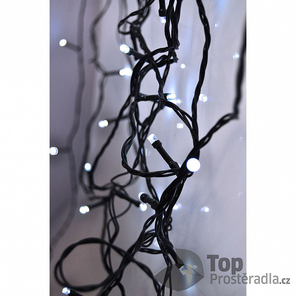 Solight LED vánoční řetěz, 3m, 20xLED, 3x AA, bílé světlo, zelený kabel