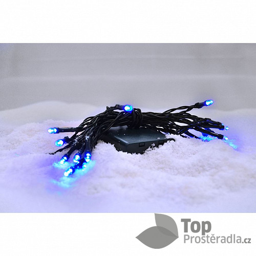 Solight LED vánoční řetěz, 3m, 20xLED, 3x AA, modré světlo, zelený kabel