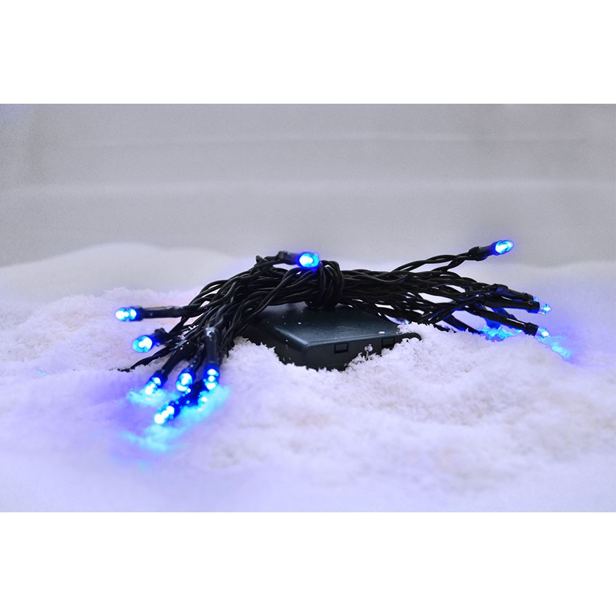 Fotografie Solight LED vánoční řetěz, 3m, 20xLED, 3x AA, modré světlo, zelený kabel
