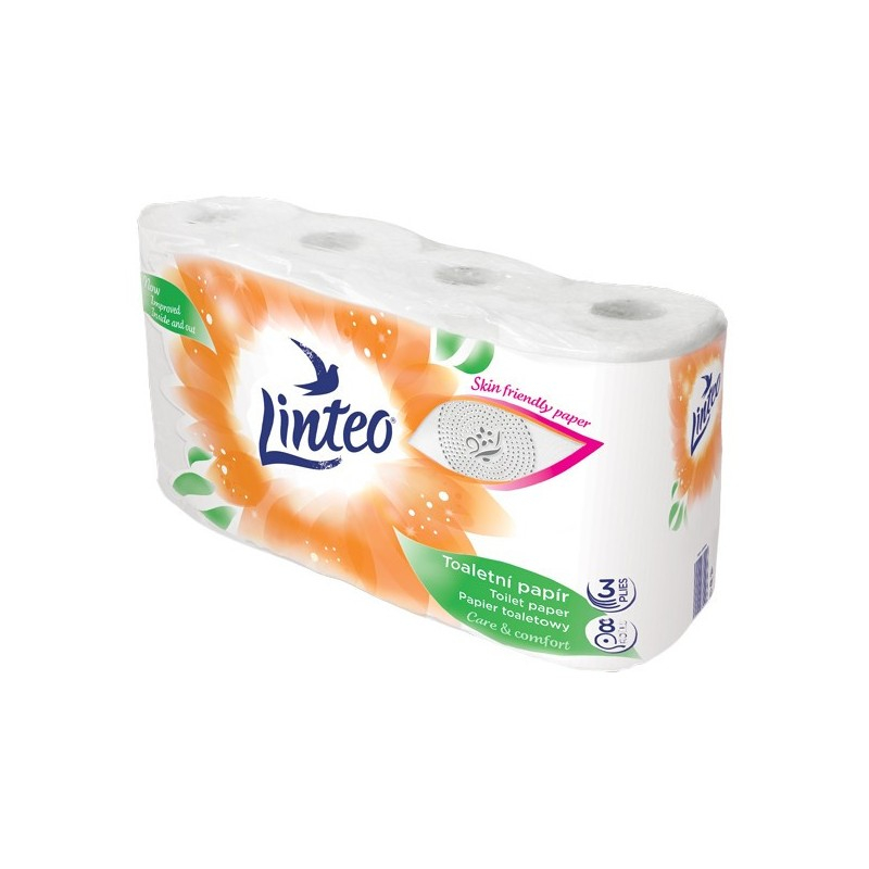 TP Toaletní papír Linteo – bílý, 3vrstvý, 8 rolí