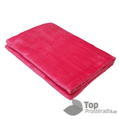 Mikroflanelová deka Premium 230x200 - Jasně růžová