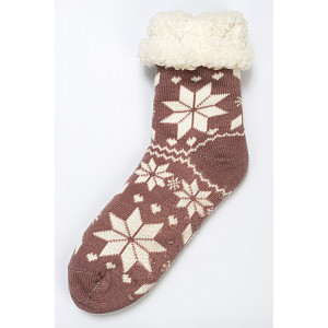 Zimní ponožky sněhové vločky - Fialová