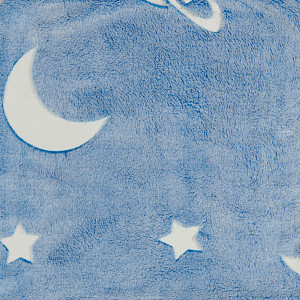 Mikroflanelová deka Premium 150x200 - Shining Moon modrá - ve tmě svítí