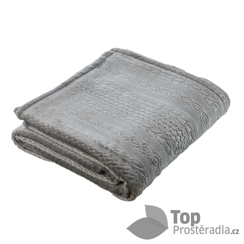 Mikroflanelová deka Premium se vzorem 150x200 - Šedá :: TopProstěradla.cz