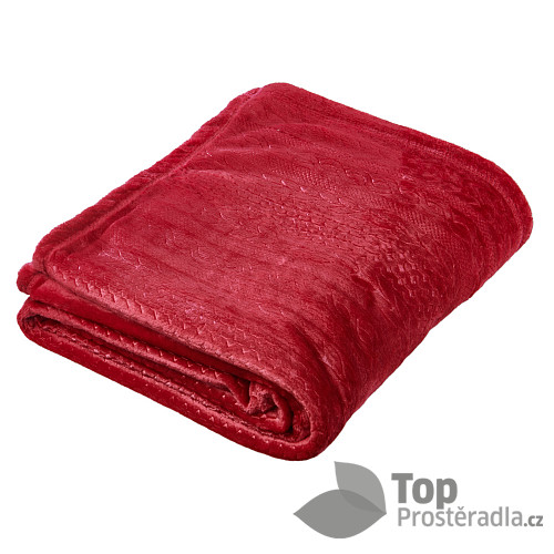 Mikroflanelová deka Premium se vzorem 150x200 - Jahodová