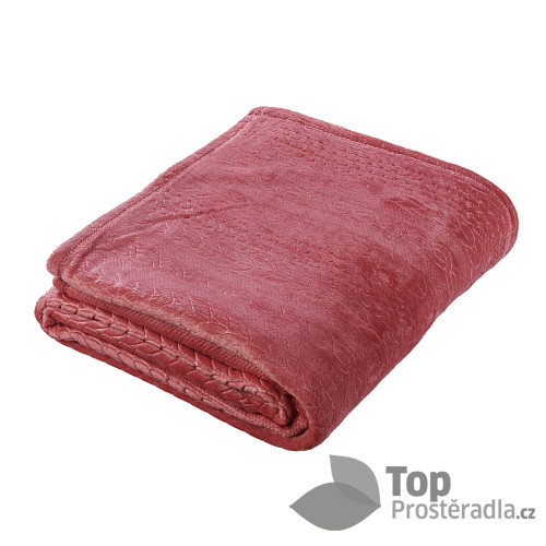 Mikroflanelová deka Premium se vzorem 150x200 - Růžová