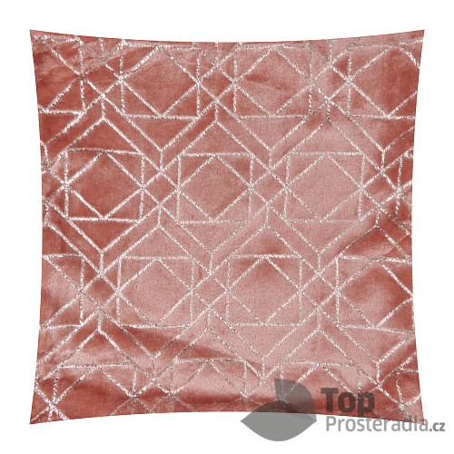 Povlak na polštářek mikroflanel se zlatým vzorem 40x40 - Růžový