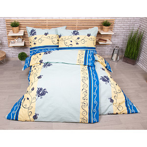 Zvýhodněná sada bavlněného povlečení Exclusive na dvě lůžka 140x200+70x90 - Romantic modrá