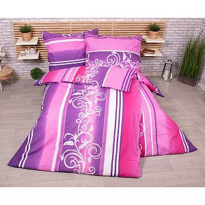 Zvýhodněná sada bavlněného povlečení Exclusive na dvě lůžka 140x200+70x90 - Ornament fialový