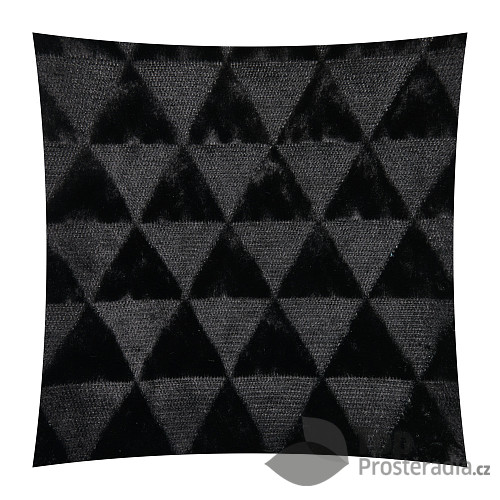 Povlak na polštářek mikroflanel Triangles 40x40 - Černý