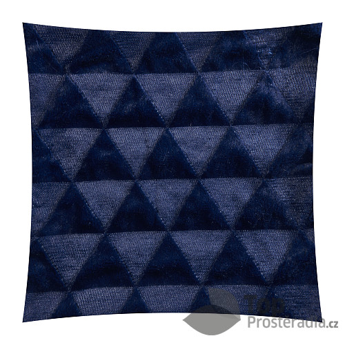 Povlak na polštářek mikroflanel Triangles 40x40 - Tmavě modrý