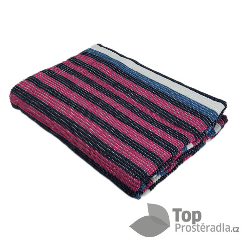 Multifunkční přehoz 150x200 Stripes - růžový/černý
