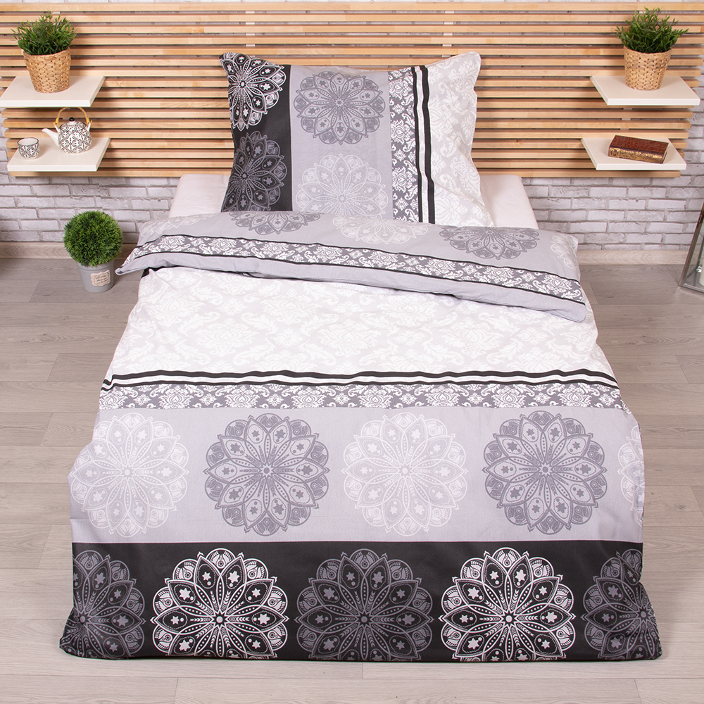 TP Bavlněné povlečení 140x200+70x90 - Mandala černá