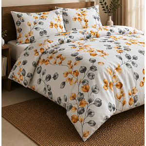 Bavlněné povlečení Deluxe 140x200+70x90 Zlaté liány