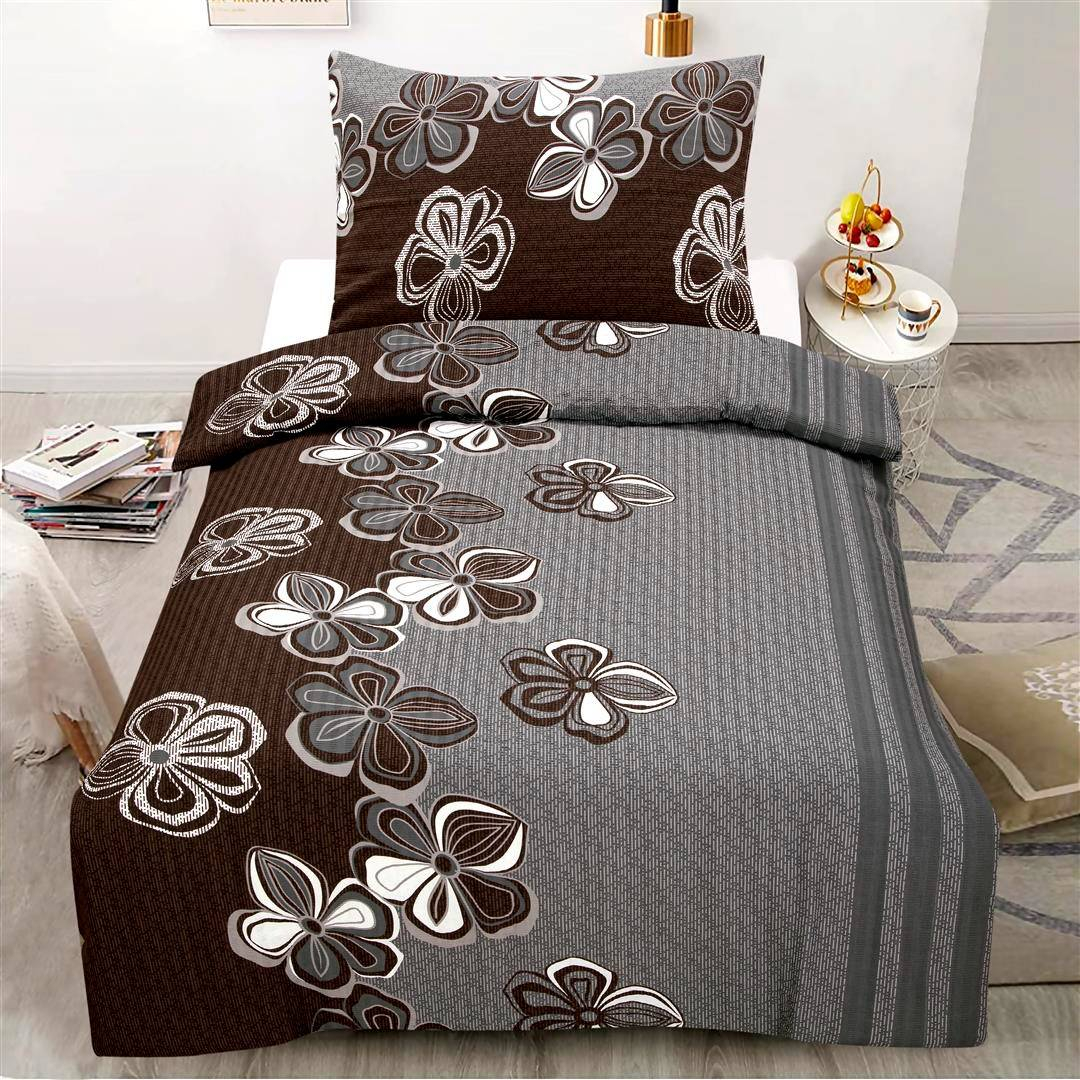 TP Krepové povlečení ECONOMY 140x200+70x90 - Senie hnědý