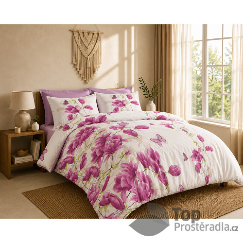 Bavlněné povlečení Deluxe 140x200+70x90 Magnólie elegant