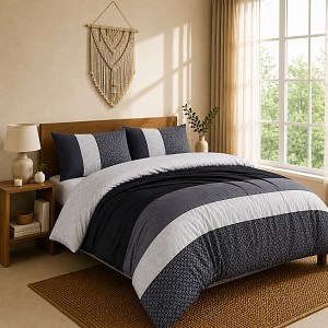 Bavlněné povlečení Deluxe 140x200+70x90 Černá elegance