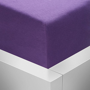 Jersey prostěradlo 180x200 Luxus - Tmavě fialová