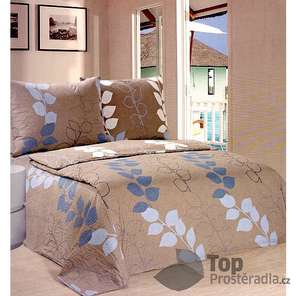 TOP Čtyřdílná souprava povlečení 140x200 70x90 Listy Mikrokrep