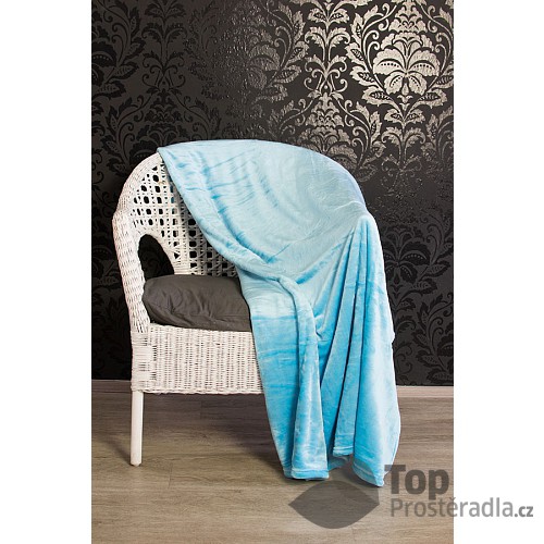 Mikroflanelová deka Premium 220x200 - Azurová