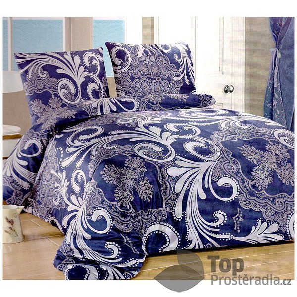 TOP Superhebké povlečení 220x200 + 70x90 Blue Art Mikroflanel