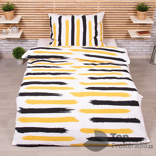 Krepové povlečení DELUXE 140x200+70x90 Čáry