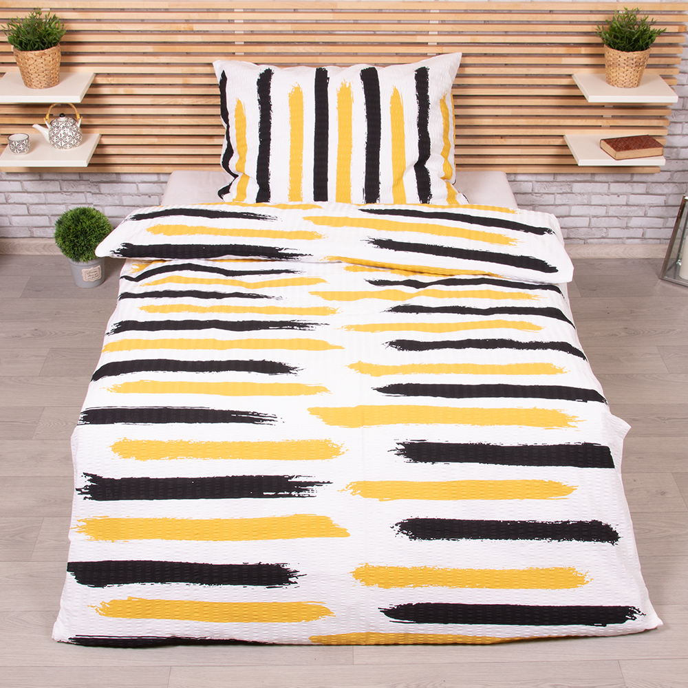 Krepové povlečení DELUXE 140x200+70x90 Čáry