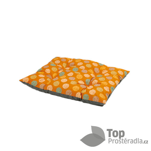 Multifunkční polštář velikost M 55x70 - Oranžová kolečka/Šedý