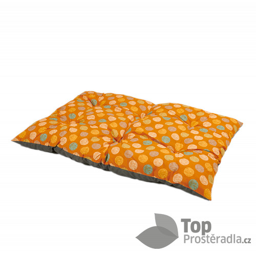 Multifunkční polštář velikost XL 120x80 - Oranžová kolečka/Šedý