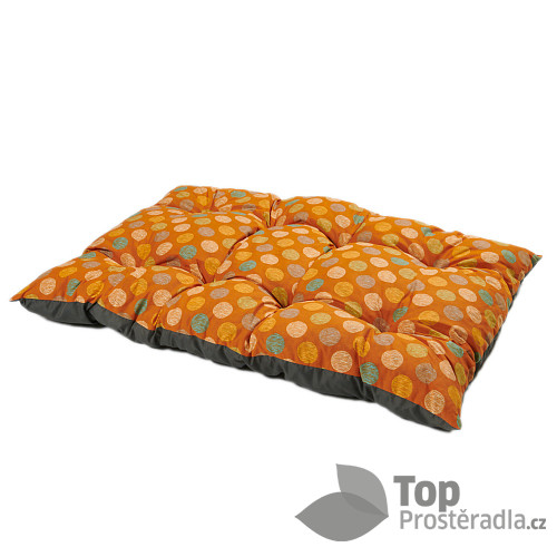 Multifunkční polštář velikost XXL 135x90 - Oranžová kolečka/Šedý