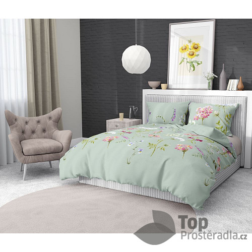 Francouzské bavlněné povlečení DELUXE 200x200+2x70x90 BOTANICA