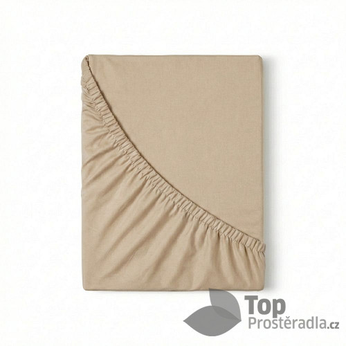 Jersey prostěradlo s lycrou DeLuxe 120x200 světle béžová