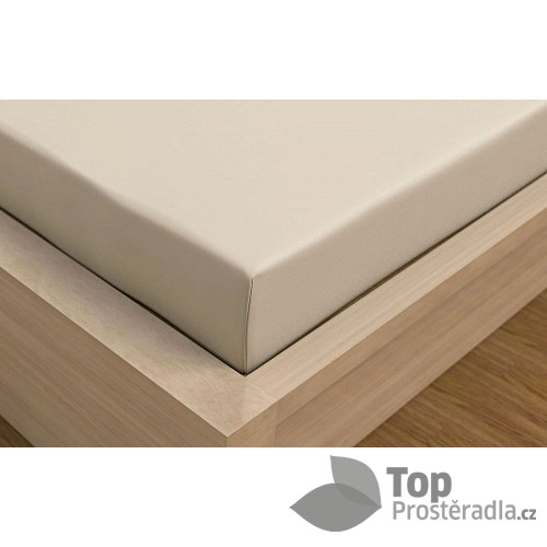 Jersey prostěradlo s lycrou DeLuxe 140x200 světle béžové