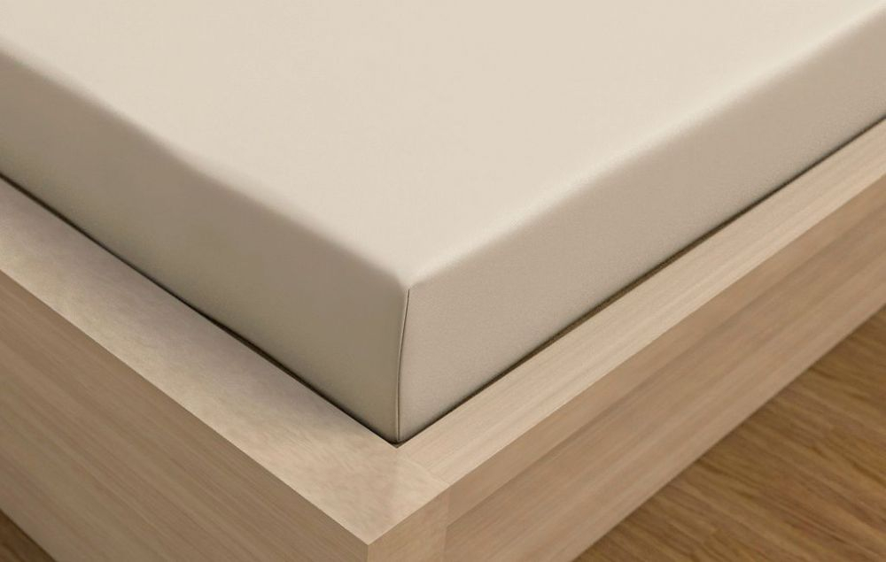 Fotografie Jersey prostěradlo s lycrou DeLuxe 140x200 světle béžové