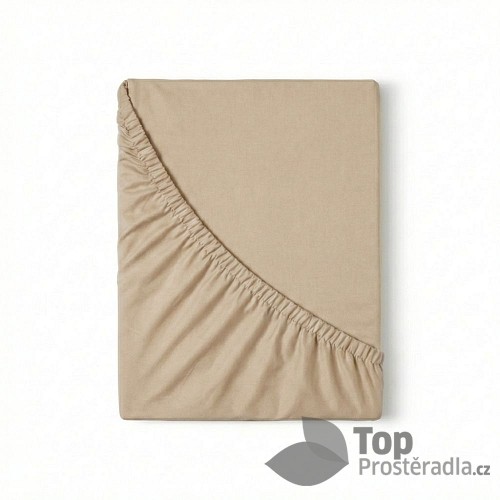 Jersey prostěradlo s lycrou DeLuxe 160x200 béžové