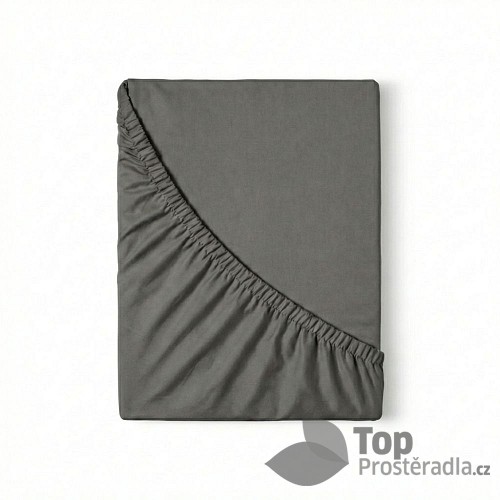 Jersey prostěradlo s lycrou DeLuxe 120x200 tmavě šedé
