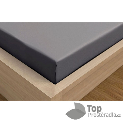 Jersey prostěradlo s lycrou DeLuxe 160x200 tmavě šedé
