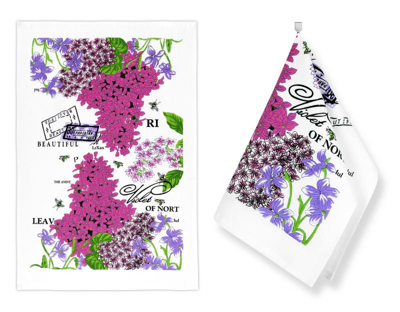 Fotografie Kuchyňské utěrky - sada 2 kusů - Fialky