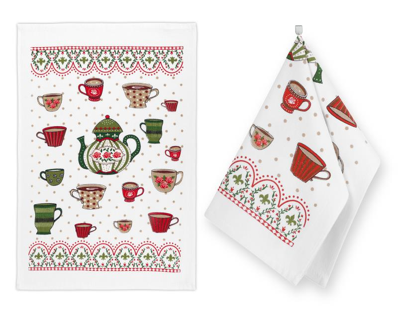 Kuchyňské utěrky - sada 2 kusů - Čajová konvička