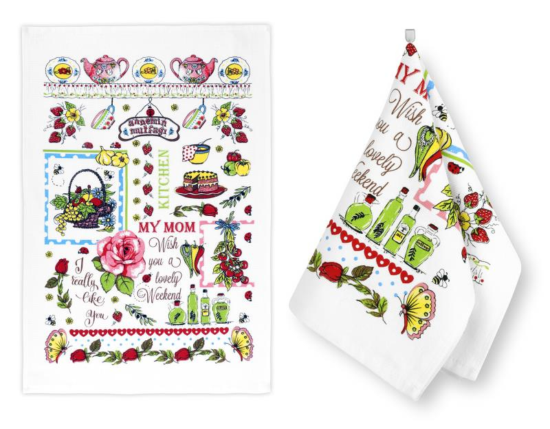 Fotografie Bellatex Kuchyňská utěrka Růže, 40 x 60 cm, sada 2 ks