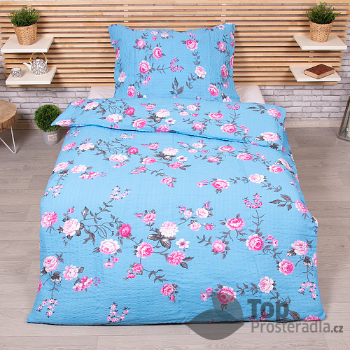 Krepové povlečení ECONOMY 140x200+70x90 Rose blue